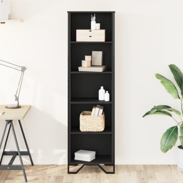 vidaXL Βιβλιοθήκη Μαύρη 50x31x169cm από Επεξεργασμένο Ξύλο 1 τεμ.