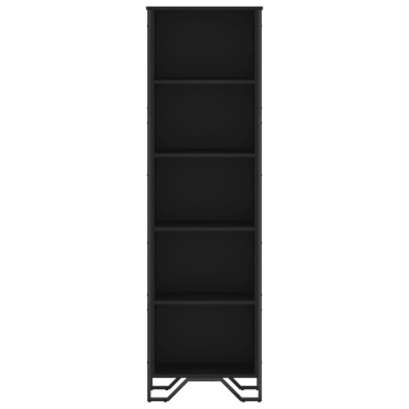 vidaXL Βιβλιοθήκη Μαύρη 50x31x169cm από Επεξεργασμένο Ξύλο 1 τεμ.
