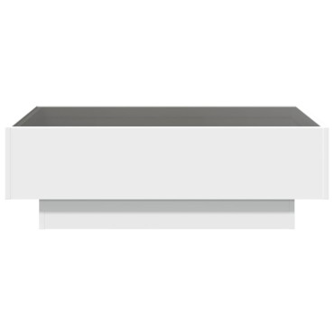 vidaXL Τραπεζάκι Σαλονιού με LED Λευκό 90x50x30cm Επεξεργασμένο Ξύλο 1 τεμ.