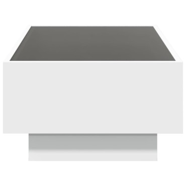 vidaXL Τραπεζάκι Σαλονιού με LED Λευκό 90x50x30cm Επεξεργασμένο Ξύλο 1 τεμ.