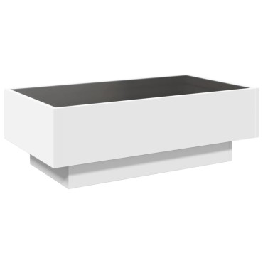 vidaXL Τραπεζάκι Σαλονιού με LED Λευκό 90x50x30cm Επεξεργασμένο Ξύλο 1 τεμ.