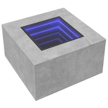 vidaXL Τραπεζάκι Σαλονιού με LED Γκρι 60x60x40cm Επεξεργασμένο Ξύλο 1 τεμ.