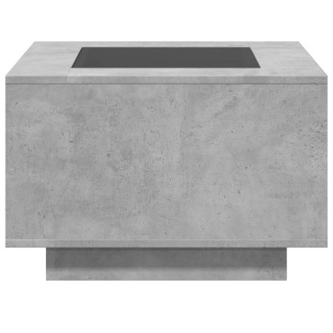 vidaXL Τραπεζάκι Σαλονιού με LED Γκρι 60x60x40cm Επεξεργασμένο Ξύλο 1 τεμ.
