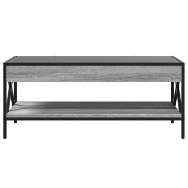 vidaXL Τραπεζάκι Σαλονιού Άπειρο Φως LED Γκρι Sonoma 90x50x38cm 1 τεμ.