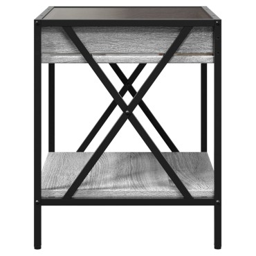 vidaXL Τραπεζάκι Άπειρο Φως LED Γκρι Sonoma 40x40x50cm 1 τεμ.