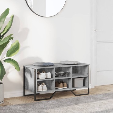 vidaXL Παπουτσοθήκη Γκρι Sonoma 90x38x45,5cm από Επεξεργ. Ξύλο