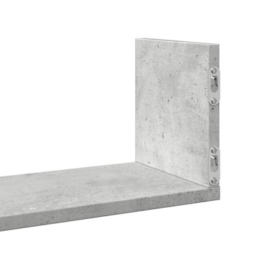 vidaXL Ραφιέρες Τοίχου 3 τεμ. Γκρι Σκυρ. 58x18x18cm Επεξεργ. Ξύλο