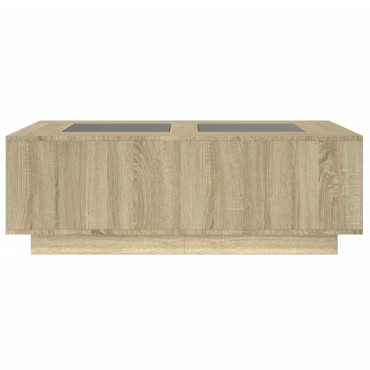 vidaXL Τραπεζάκι Σαλονιού Άπειρο Φως LED Sonoma Δρυς 116x69x40cm 1 τεμ.