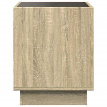 vidaXL Κομοδίνο Άπειρο Φως LED Sonoma Δρυς 40x40x50cm 1 τεμ.