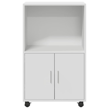 vidaXL Ντουλάπι Τροχήλατο Λευκό 55x40x91cm από Επεξεργασμένο Ξύλο 1 τεμ.