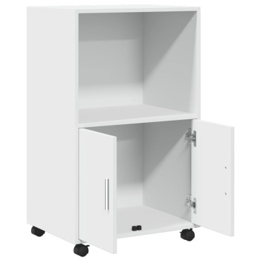 vidaXL Ντουλάπι Τροχήλατο Λευκό 55x40x91cm από Επεξεργασμένο Ξύλο 1 τεμ.