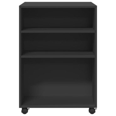 vidaXL Βοηθητικό Τραπέζι με Ρόδες Μαύρο 55x60x78cm Επεξ. Ξύλο