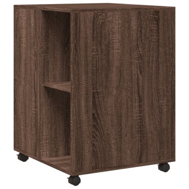 vidaXL Βοηθητικό Τραπέζι με Ρόδες Καφέ Δρυς 55x60x78cm Επεξ. Ξύλο