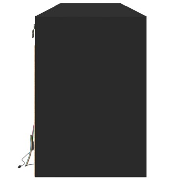 vidaXL Έπιπλο Τοίχου Τηλεόρασης με LED Μαύρο 180x31x45cm