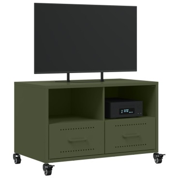 vidaXL Έπιπλο Τηλεόρασης Πράσινο Λαδί 68x39x43,5cm από Ατσάλι