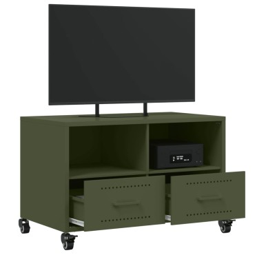 vidaXL Έπιπλο Τηλεόρασης Πράσινο Λαδί 68x39x43,5cm από Ατσάλι