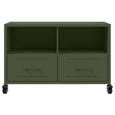 vidaXL Έπιπλο Τηλεόρασης Πράσινο Λαδί 68x39x43,5cm από Ατσάλι
