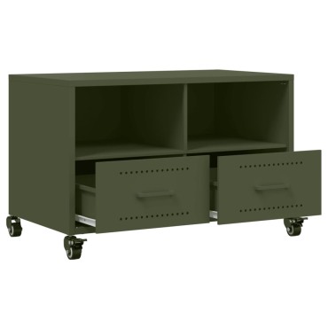 vidaXL Έπιπλο Τηλεόρασης Πράσινο Λαδί 68x39x43,5cm από Ατσάλι