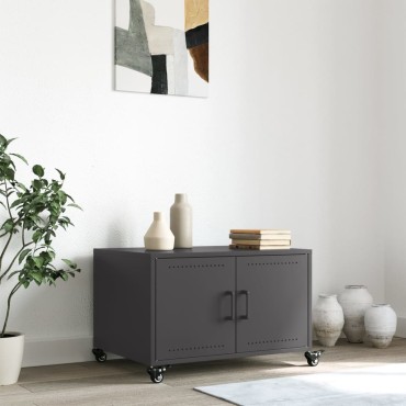 vidaXL Τραπεζάκι Σαλονιού Μαύρο 68x50x43,5cm από Ατσάλι 1 τεμ.