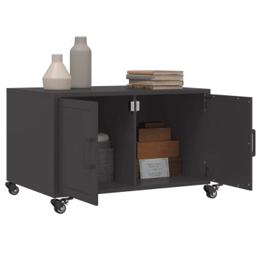 vidaXL Τραπεζάκι Σαλονιού Μαύρο 68x50x43,5cm από Ατσάλι 1 τεμ.