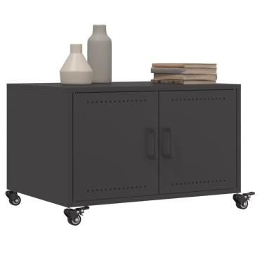 vidaXL Τραπεζάκι Σαλονιού Μαύρο 68x50x43,5cm από Ατσάλι 1 τεμ.