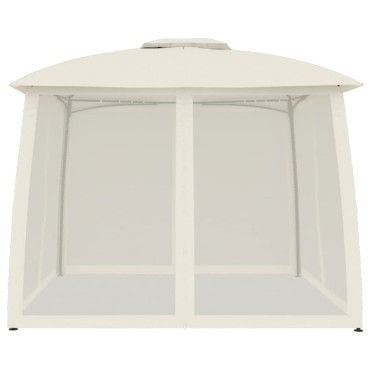 vidaXL Κιόσκι με Διπλούς Τοίχους/Δίχτυ Κρεμ 2,93x2,93 μ. από Ατσάλι