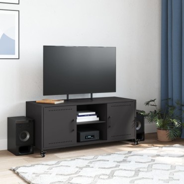 vidaXL Έπιπλο Τηλεόρασης Μαύρο 100,5x39x43,5cm Ατσάλι