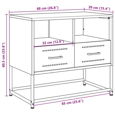vidaXL Έπιπλο Τηλεόρασης Μουσταρδί Κίτρινο 68x39x60,5cm από Ατσάλι