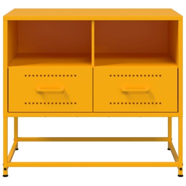 vidaXL Έπιπλο Τηλεόρασης Μουσταρδί Κίτρινο 68x39x60,5cm από Ατσάλι