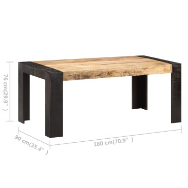 vidaXL Τραπεζαρία 180x90x76cm από Μασίφ Ξύλο Μάνγκο 1 τεμ.