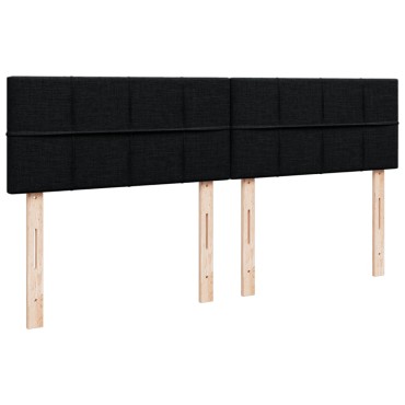 vidaXL Κρεβάτι Boxspring με Στρώμα Μαύρο 180x200cm Υφασμάτινο 1 τεμ. - Διπλό