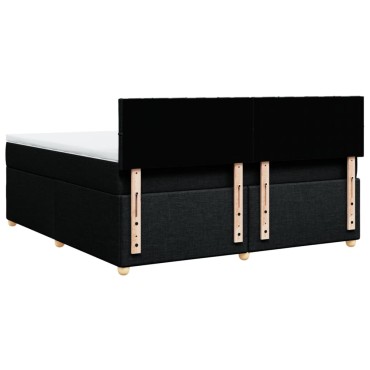 vidaXL Κρεβάτι Boxspring με Στρώμα Μαύρο 180x200cm Υφασμάτινο 1 τεμ. - Διπλό