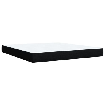 vidaXL Κρεβάτι Boxspring με Στρώμα Μαύρο 180x200cm Υφασμάτινο 1 τεμ. - Διπλό