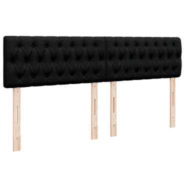 vidaXL Κρεβάτι Boxspring με Στρώμα Μαύρο 180x200cm Υφασμάτινο 1 τεμ. - Διπλό