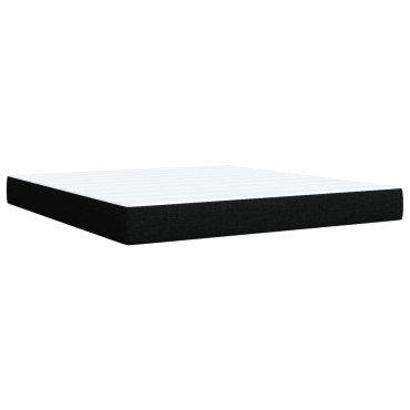 vidaXL Κρεβάτι Boxspring με Στρώμα Μαύρο 180x200cm Υφασμάτινο 1 τεμ. - Διπλό