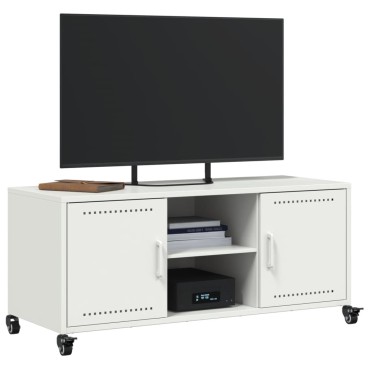 vidaXL Έπιπλο Τηλεόρασης Λευκό 100,5x39x43,5cm Ατσάλι
