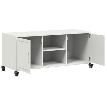 vidaXL Έπιπλο Τηλεόρασης Λευκό 100,5x39x43,5cm Ατσάλι