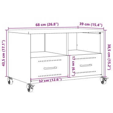 vidaXL Έπιπλο Τηλεόρασης Λευκό 68x39x43,5cm Χάλυβας