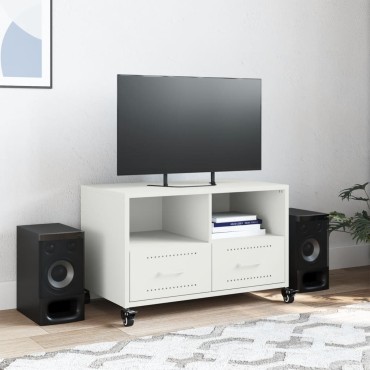 vidaXL Έπιπλο Τηλεόρασης Λευκό 68x39x43,5cm Χάλυβας