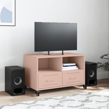 vidaXL Έπιπλο Τηλεόρασης Ροζ 68x39x43,5cm Χάλυβας
