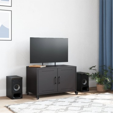 vidaXL Έπιπλο Τηλεόρασης Μαύρο 68x39x43,5cm Χάλυβας