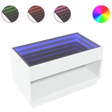 vidaXL Τραπεζάκι Σαλονιού Infinity LED Λευκό 90x50x50cm 1 τεμ.