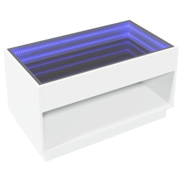 vidaXL Τραπεζάκι Σαλονιού Infinity LED Λευκό 90x50x50cm 1 τεμ.