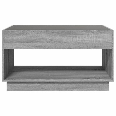 vidaXL Τραπεζάκι Σαλονιού Άπειρο Φως LED Γκρι Sonoma 90x50x50cm 1 τεμ.