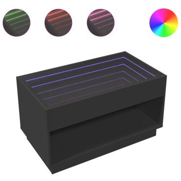 vidaXL Τραπεζάκι Σαλονιού Infinity LED Μαύρο 90x50x50cm 1 τεμ.