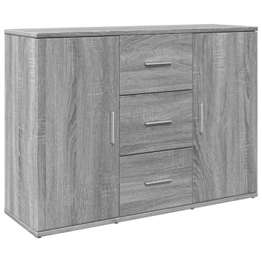vidaXL Μπουφές Γκρι Sonoma 90,5x29,5x65cm από Επεξεργασμένο Ξύλο 1 τεμ.