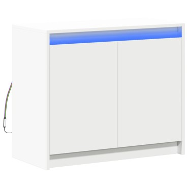 vidaXL Μπουφές με Φώτα LED Λευκός 72x34x61cm από Επεξεργασμένο Ξύλο 1 τεμ.