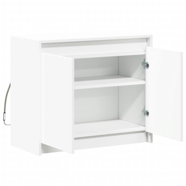 vidaXL Μπουφές με Φώτα LED Λευκός 72x34x61cm από Επεξεργασμένο Ξύλο 1 τεμ.