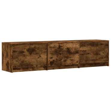 vidaXL Έπιπλο Τηλεόρασης με LED Καπνιστή Δρυς 165x34x40cm Επεξ. Ξύλο