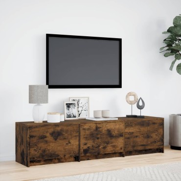 vidaXL Έπιπλο Τηλεόρασης με LED Καπνιστή Δρυς 165x34x40cm Επεξ. Ξύλο